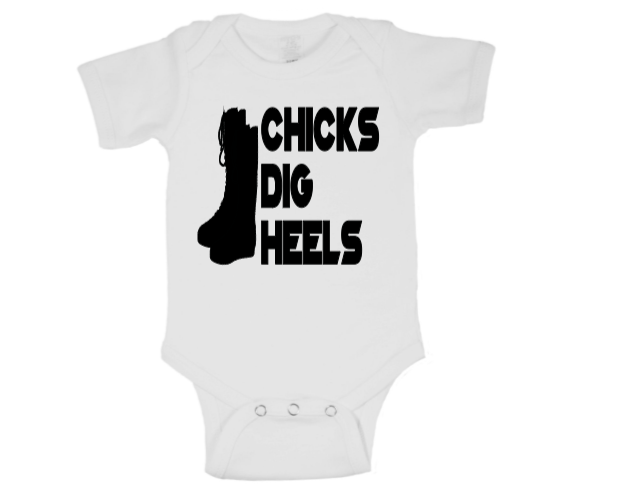Chicks Dig Heels Wrestling Childrens Bodysuit Newborn - 24 Months Wrestler Fan