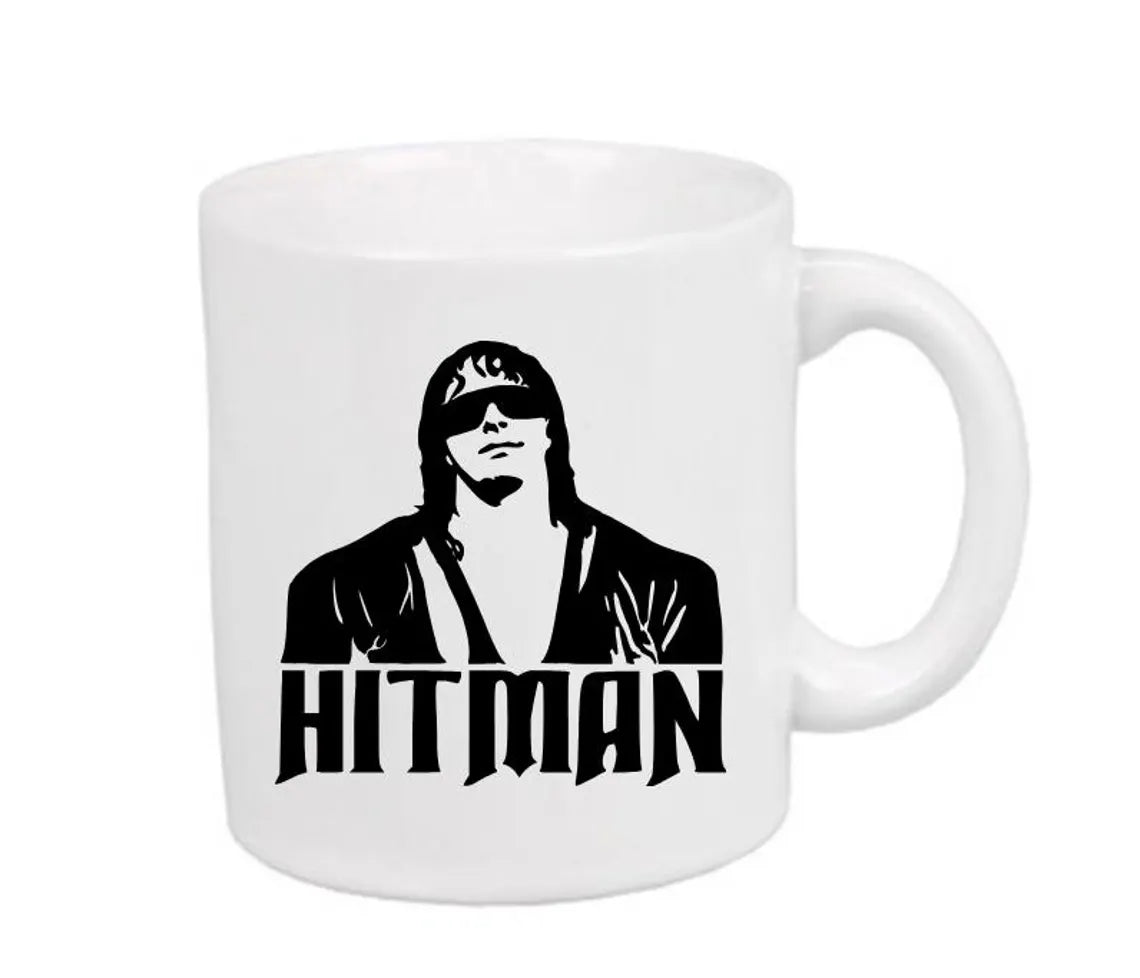 Hitman Bret Hart Wrestling White Mug Cup Coffee Home Decor Wrestler Fan