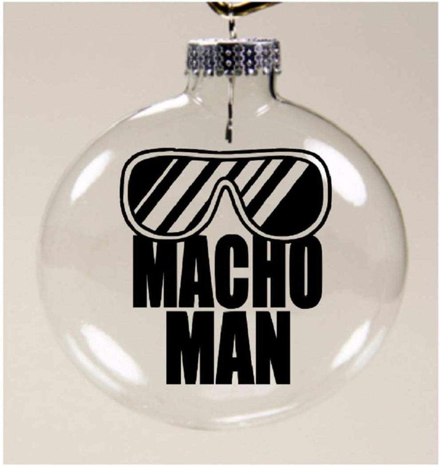 Macho Man Randy Savage Wrestling Clear Christmas Ornament Shatterproof