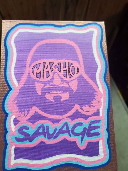 Handpainted Macho Man Randy Savage Sign Art