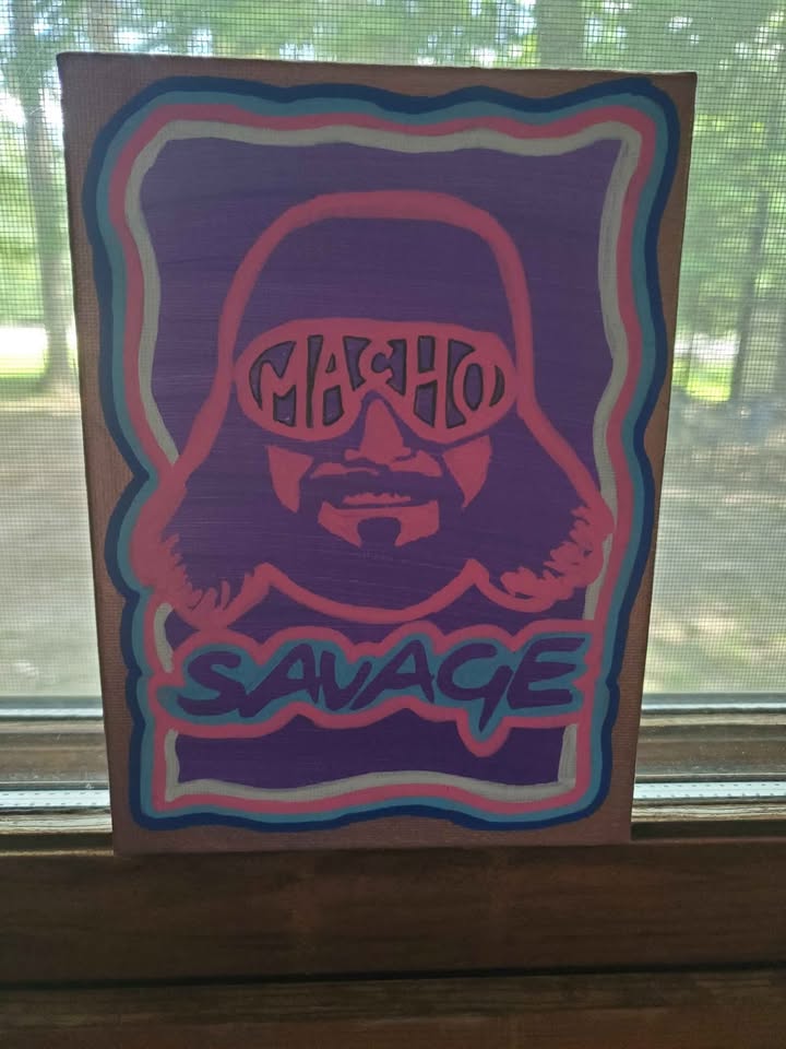 Handpainted Macho Man Randy Savage Sign Art