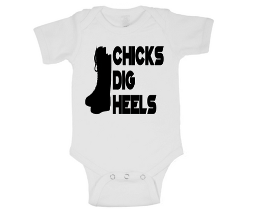 Chicks Dig Heels Wrestling Childrens Bodysuit Newborn - 24 Months Wrestler Fan