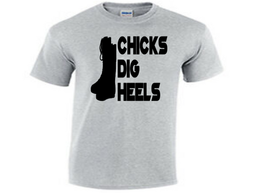Chicks Dig Heels Wrestling Shirt T Shirt Clothes Wrestler Fan