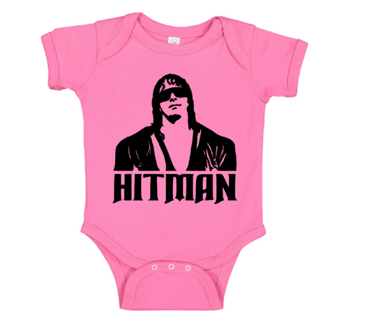 HItman Bret Hart Wrestling Childrens Bodysuit Newborn - 24 Months Wrestler Fan