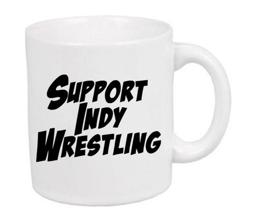 Support Indy Wrestling White Mug Coffee Cup