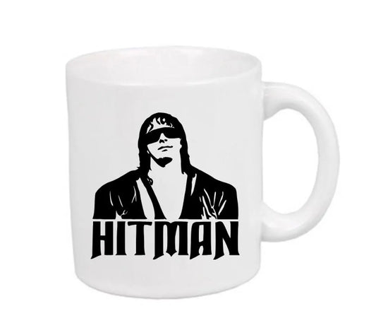 Hitman Bret Hart Wrestling White Mug Cup Coffee Home Decor Wrestler Fan