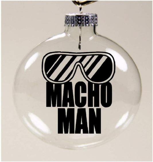 Macho Man Randy Savage Wrestling Clear Christmas Ornament Shatterproof
