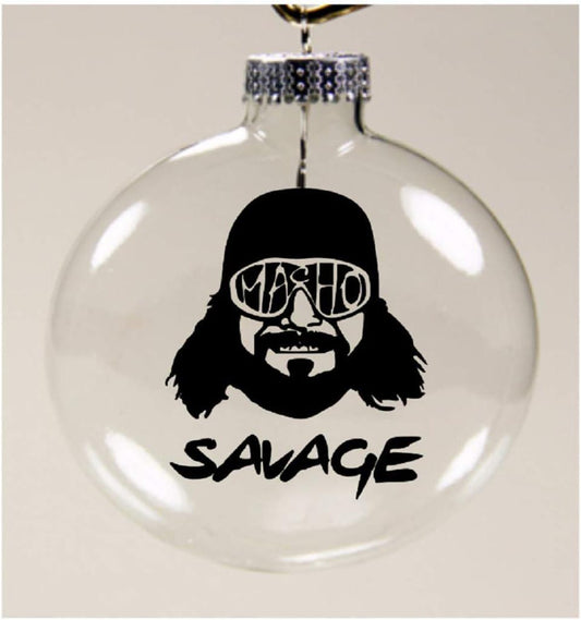 Macho Man Randy Savage Wrestling Clear Christmas Ornament Shatterproof