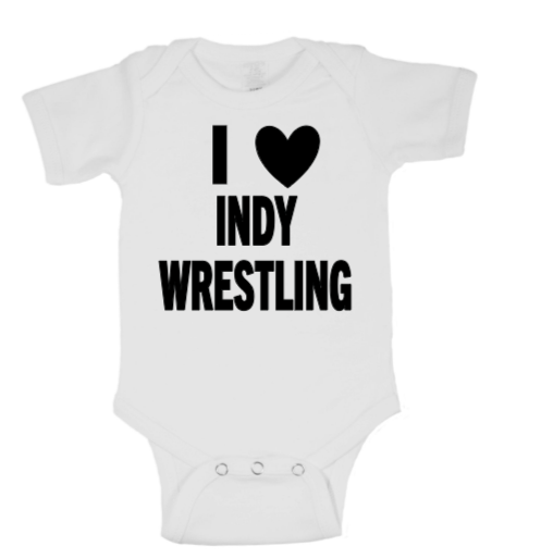 I Love Indy Wrestling Childrens Bodysuit Newborn - 24 Months Wrestler Fan