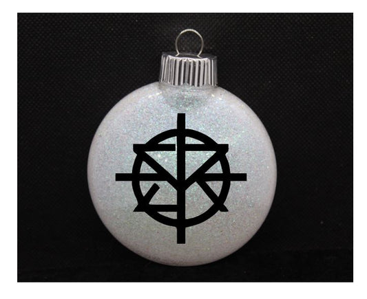 Seth Rollins Wrestling White Glitter Christmas Ornament Shatterproof
